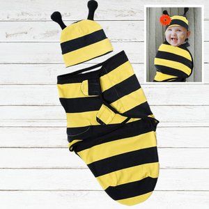 Baby Swaddle Blanket Hat Set Newborn Halloween Costume Bee Wrap Cotton Soft New